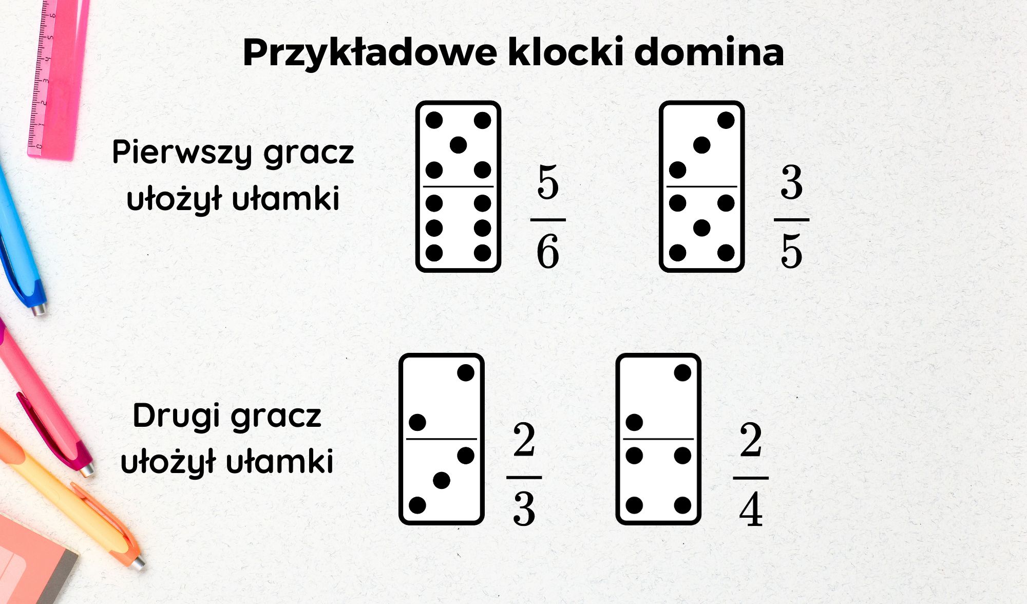 gra w domino nauka matematyki ulamki zwykle mat4fun -  10 gier matematycznych z domino, które uczą i bawią!